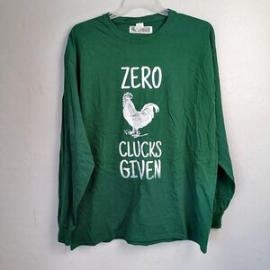 ZERO CLUCKS GIVEN Men's Shirt Long Sleeve Size XL Color Green